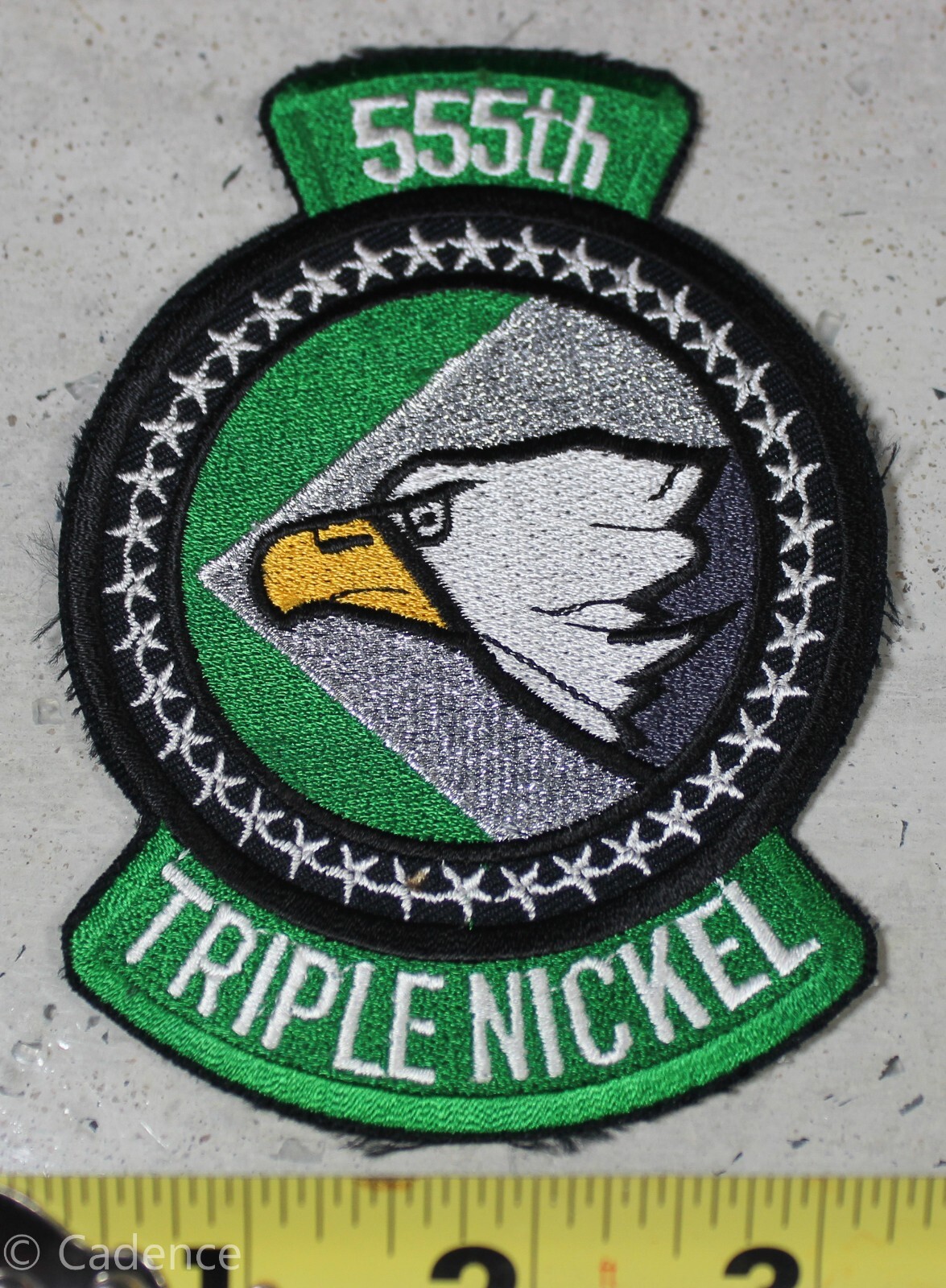 US Desert Storm 555th Triple Nickel Fighter Squadron Patch Cut Edge Wax Back A09