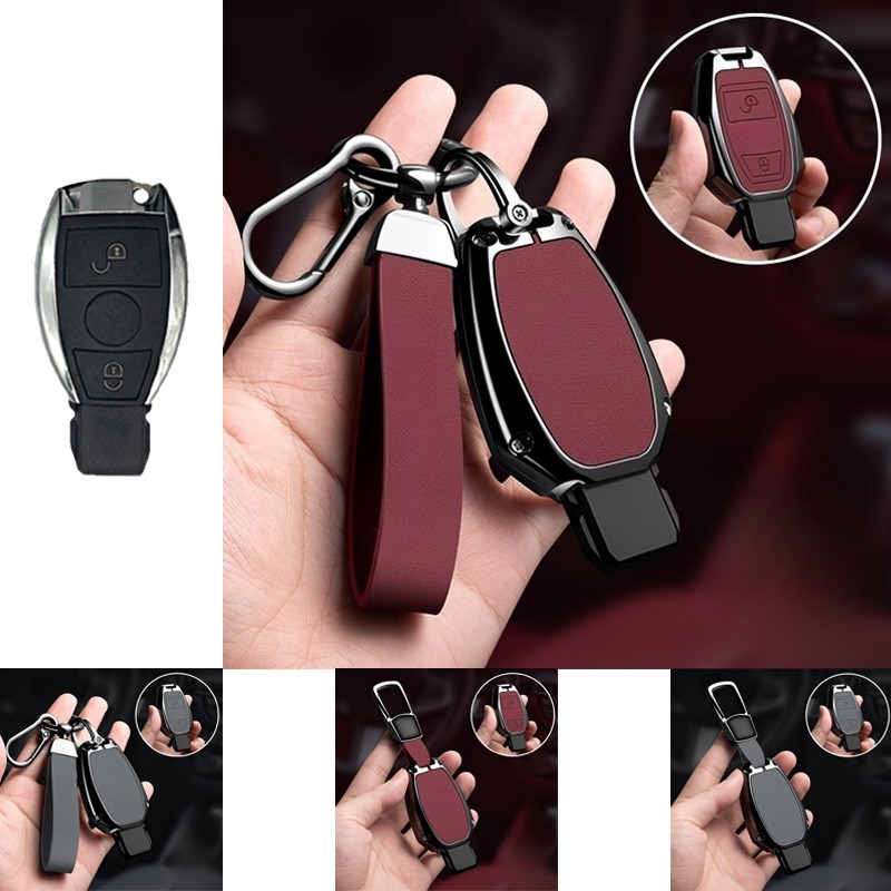 Zinc Alloy Leatner Car Key Fob Case Cover For Benz AMG SLK CLA GLK CLS GLC C300