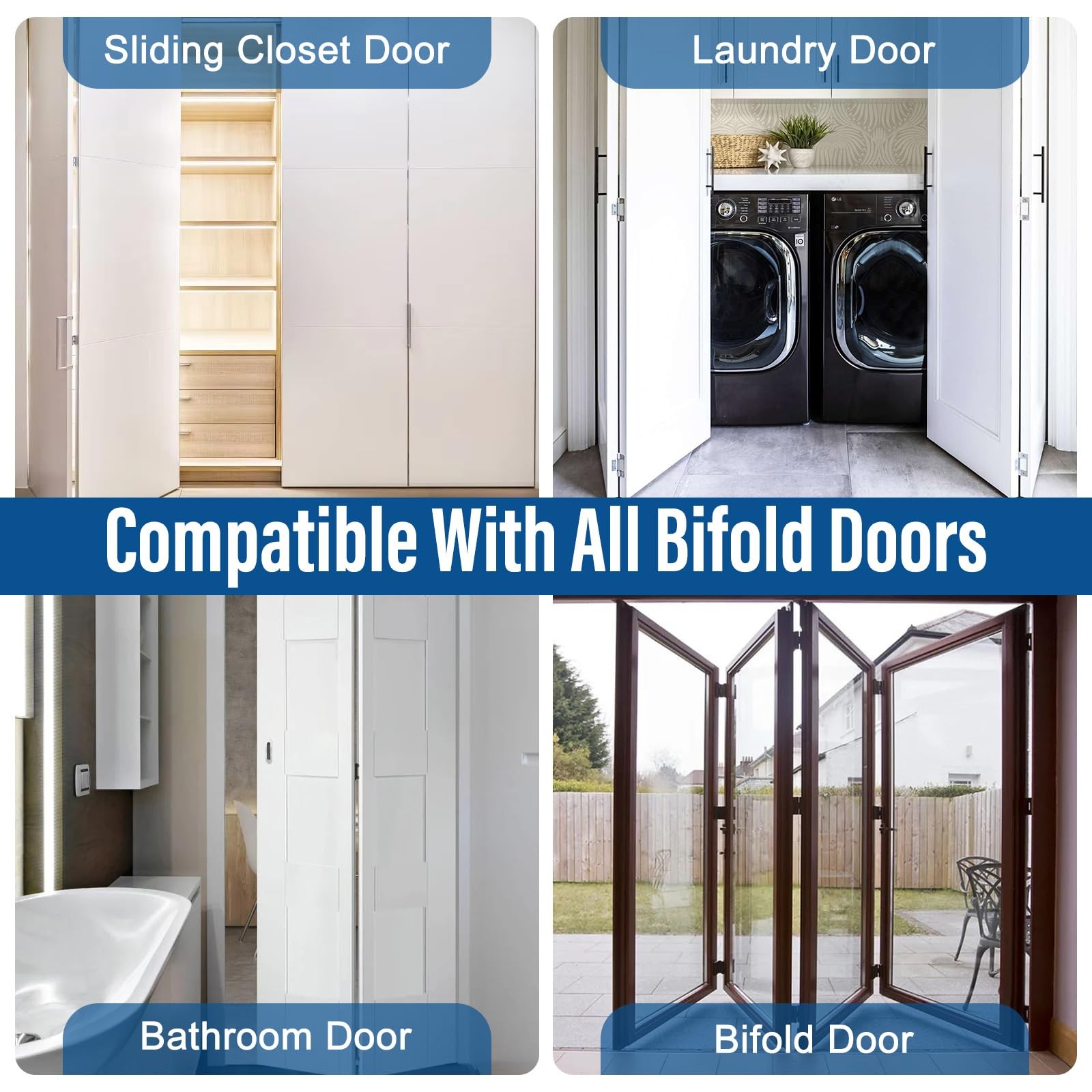 Bifold Door Hardware Repair Kit, 2 Pack Closet Hardware, Silver