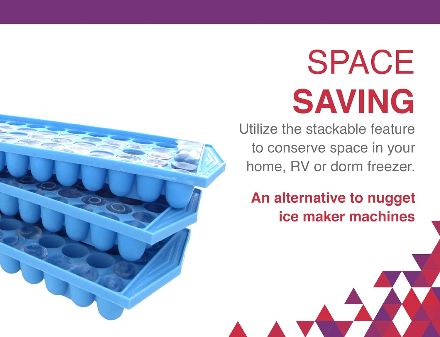 Arrow Mini Ice Cube Trays, 3Pk - 60 Mini Spaces per Tray - Easy to Use, Stackabl