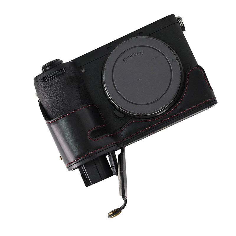 Leather Half Case for Sony A6700 Camera Protector Grip With Strap