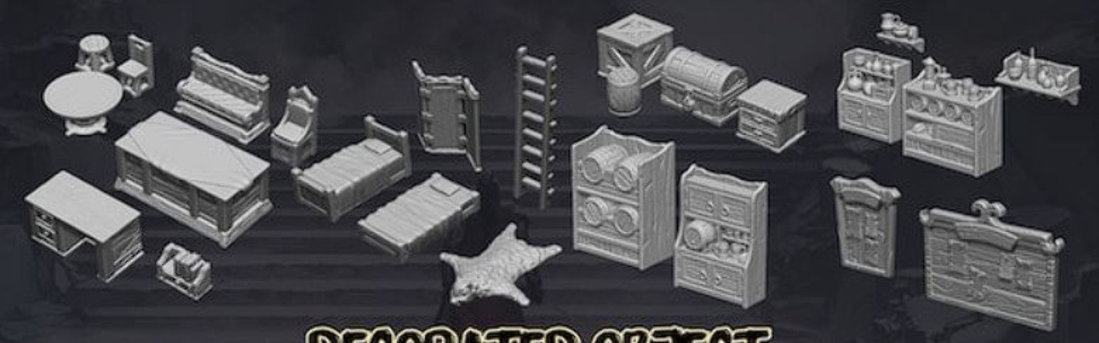 WOPCV01a - World of Pratheron : Corven Village - Tavern Interior Props 28mm