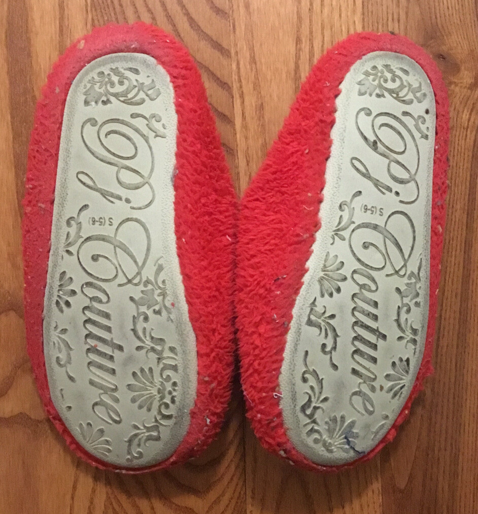 SANTA CLAUS RED SLIPPERS SIZE SMALL 5-6