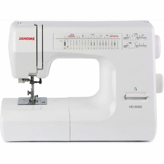 Janome HD5000 Heavy Duty Sewing Machine with 18 Stitches + Hard Cover + Warranty