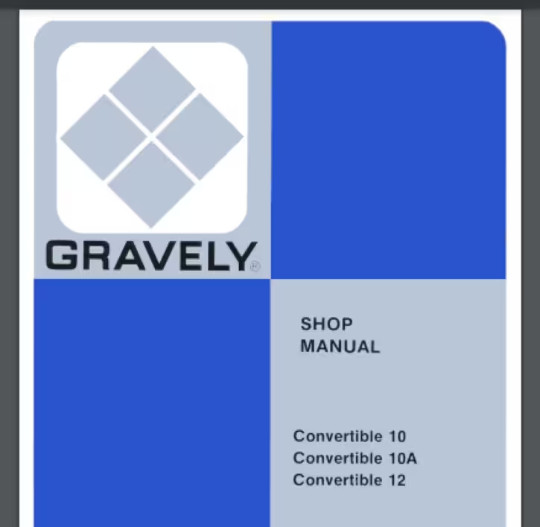 Gravely Walk Behind Convertible 10 10A 12 Garden Tractor Service Manual 54 pages