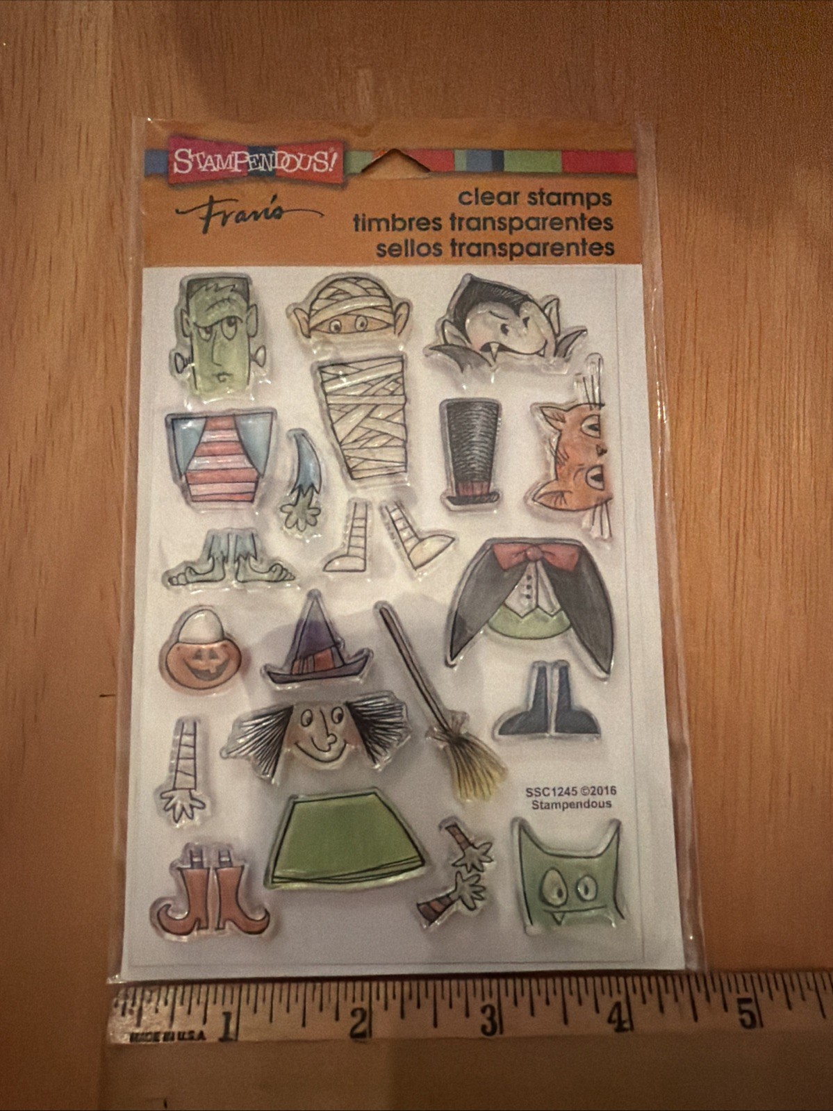 Stampendous! Fran's Clear Halloween Cling Rubber Stamps SSC1245 Cat Dracula Boo