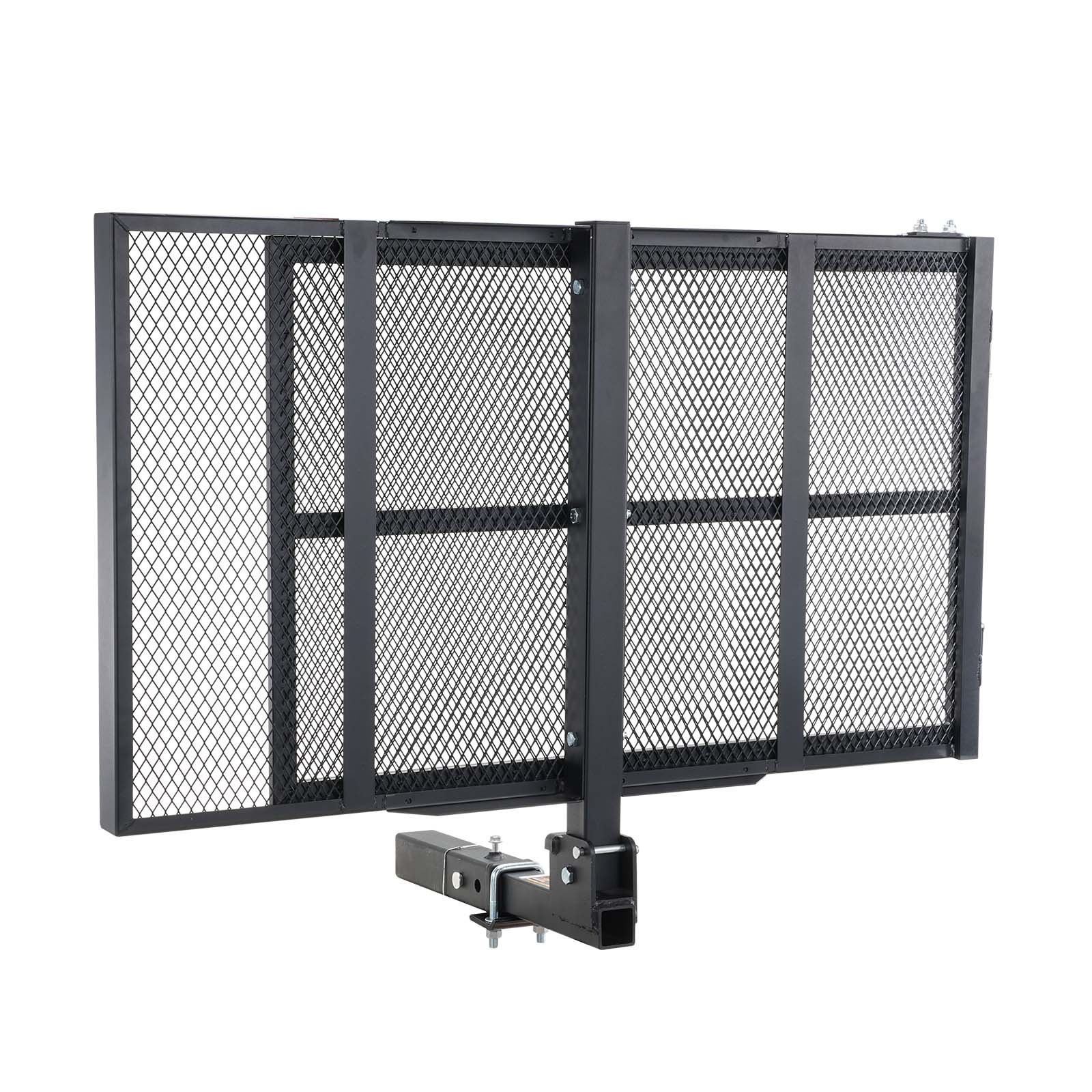 Hitch Mount Cargo Carrier, Iron Hitch Cargo Rack With Folding Ramp