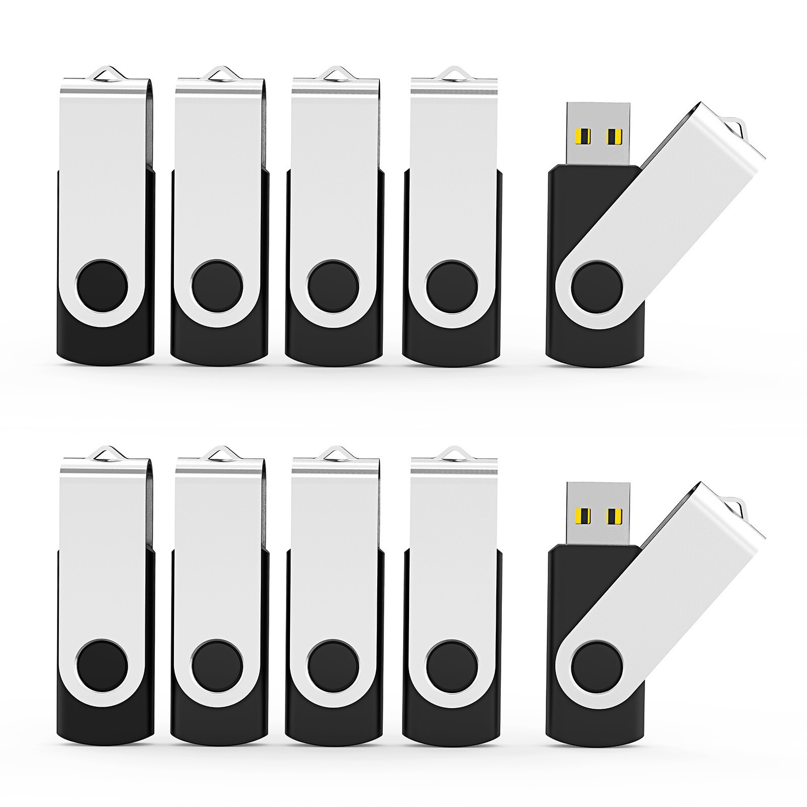 10Pack Swivel USB Flash Drives Memory Stick U Disk Thumb Pendrive Storage Black