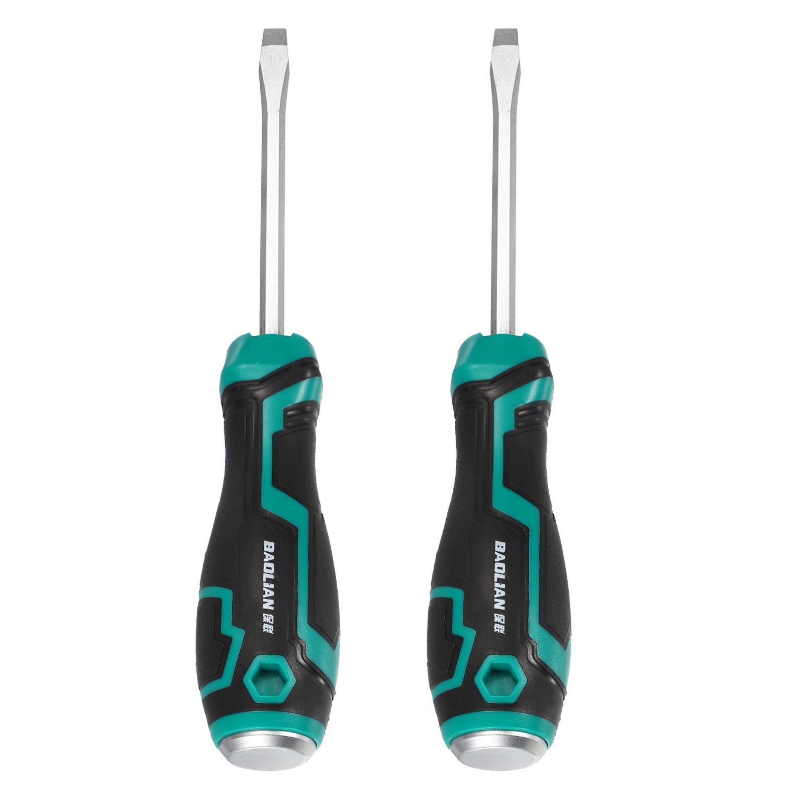 2Pcs SL6.6x100mm Magnetic Screwdriver Go-Thru Slotted Screwdriver W Striking Cap