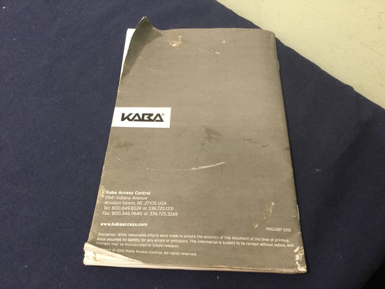 Kaba Simplex 7102/7108 Pushbutton Lock Instruction Book
