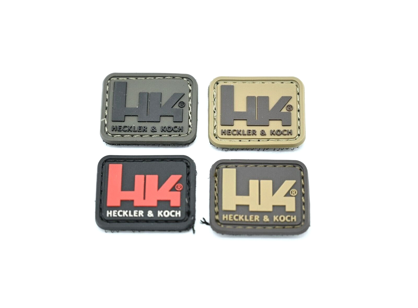 HECKLER & KOCH HK (4) LOGO PATCH SET SMALL 1" X 1" HOOK/LOOP BACKING RARE P7 VP9