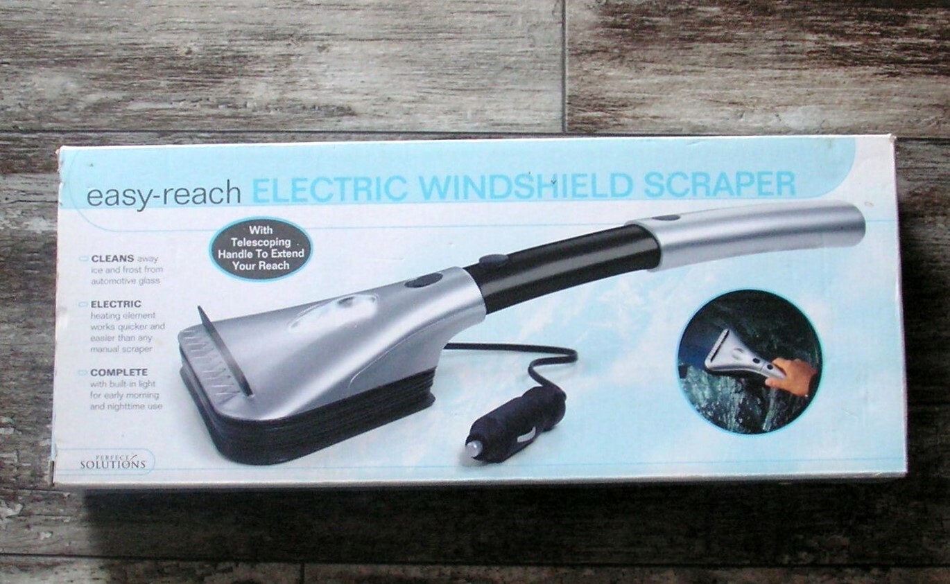 Electric Windshield Scraper with Telescoping Handle by Perfect Solutions 12V