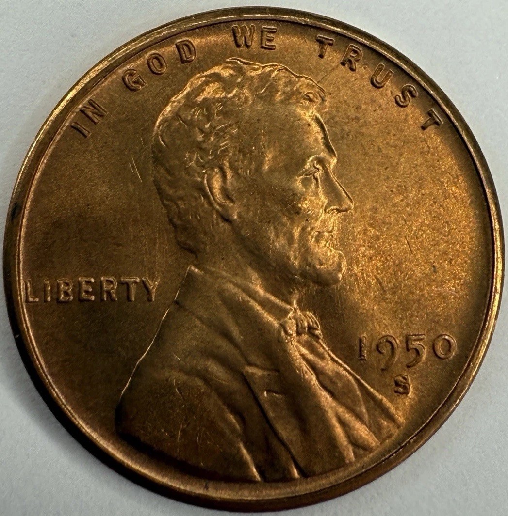 1950 S Uncirculated Lincoln Wheat Cent Exact Coin Imaged #LWC2359