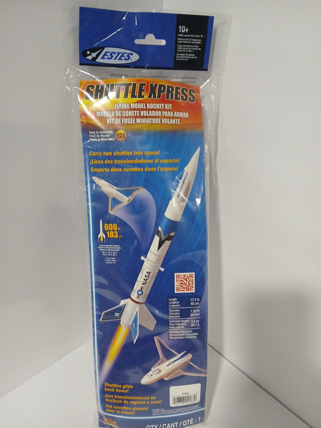 Estes Shuttle Express Flying Model Rocket #2183 New Sealed NASA 600 Ft