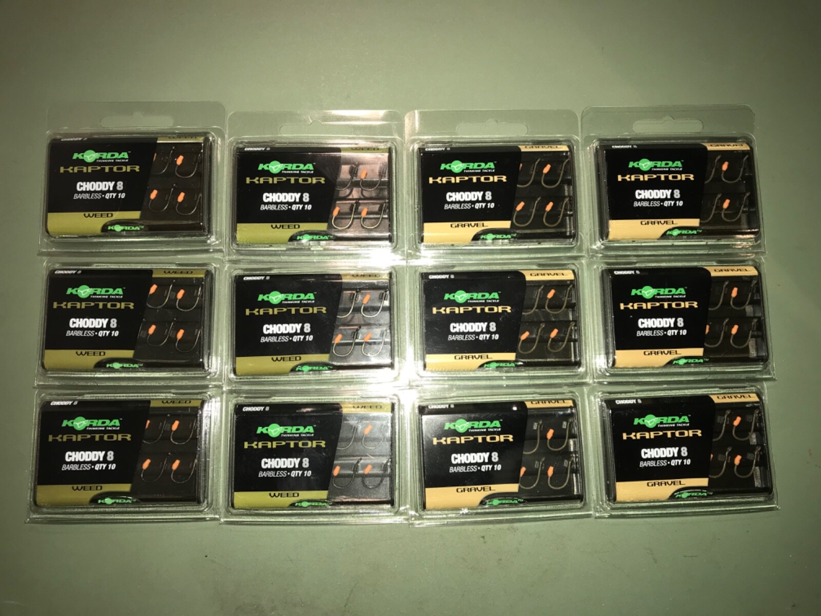 12 PACKS Korda Kaptor Hooks Size 8 Choddy Barbless Carp Fishing 120 HOOKS