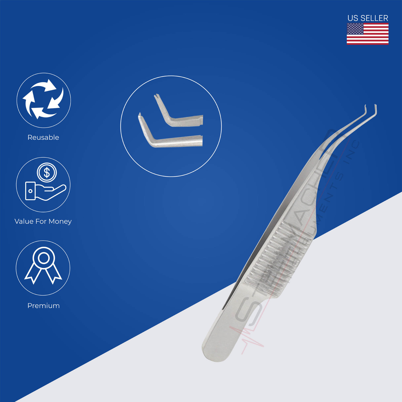 Barraquer Colibri Micro Suture Forceps 1x2 Teeth 0.40mm Ophthalmic Tweezers