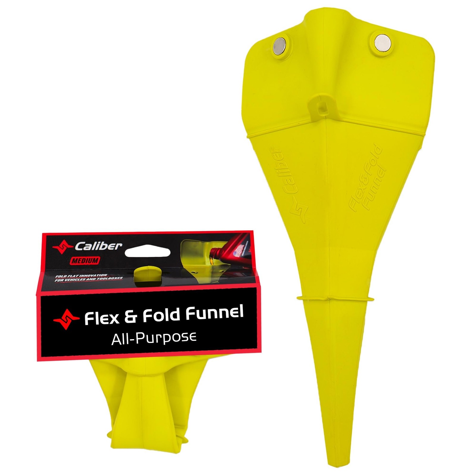Caliber Flex & Fold, Flexible Funnel for Automotive Use, Medium Funnel for Al...