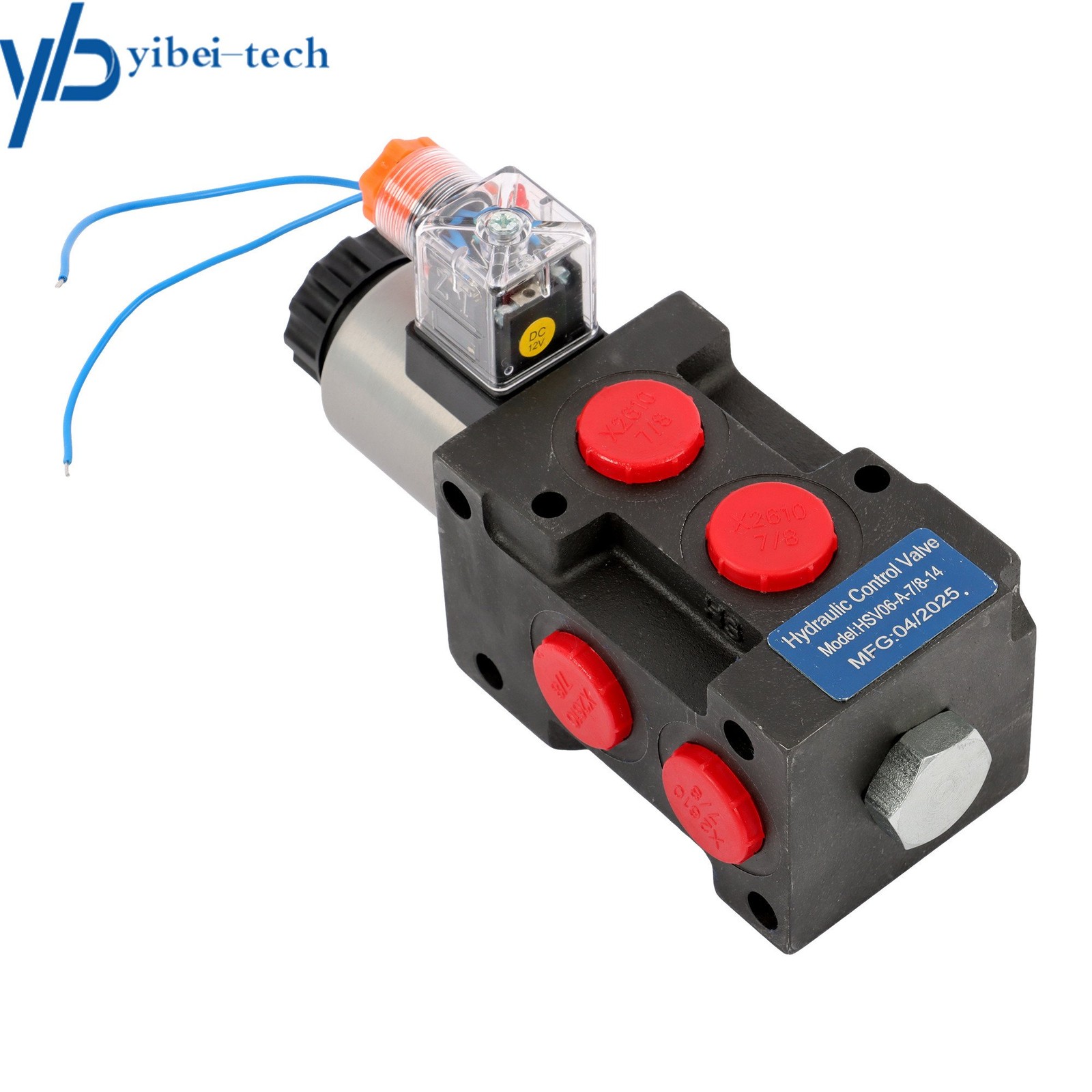 6 Port SAE Solenoid Switching Valve 13GPM Port 7/8-14UNF 3-Plug 25MPa 12V DC