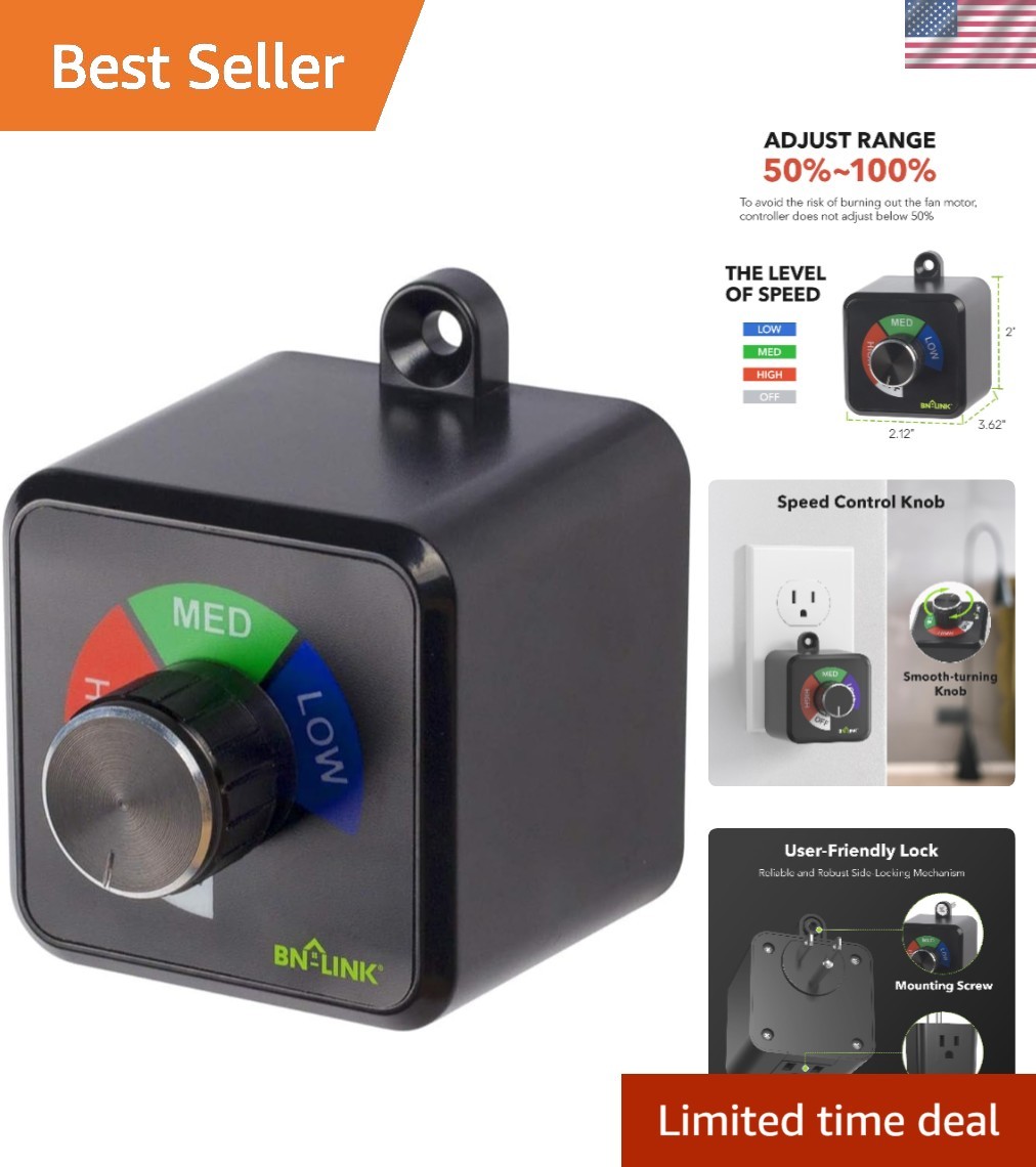 User-Friendly Variable Fan Speed Controller for Inline Duct Fans, Safe & Durable