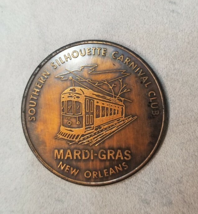 Thick Bronze Mardi Gras Doubloon 1968 Southern Silhouette Carnival Club