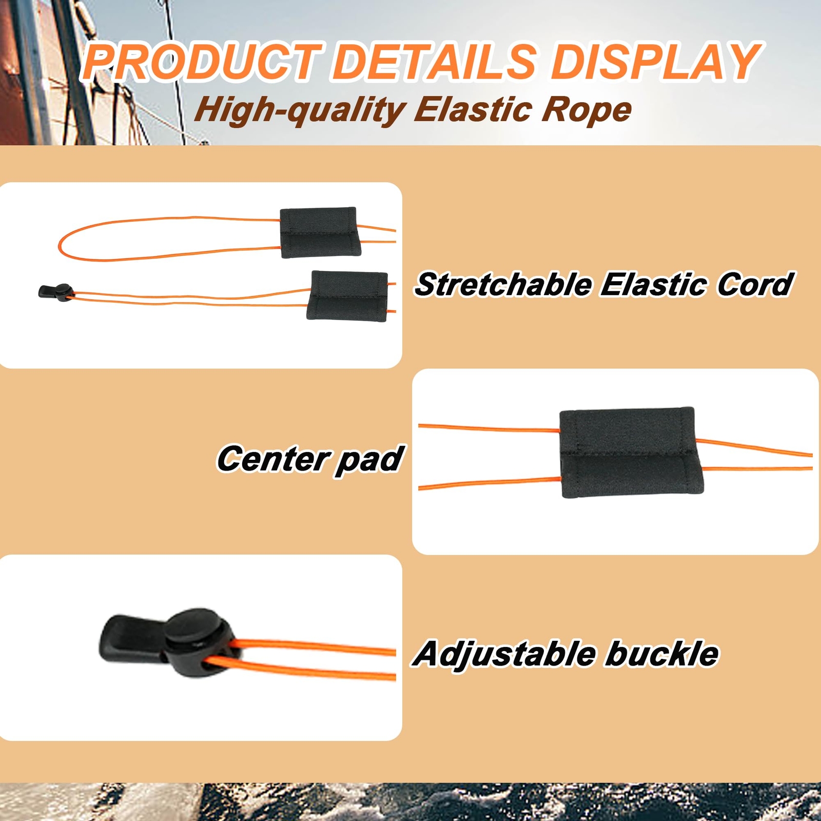 Desunqin Fishing adjustable Graph Cover Strap for Travel (Orange)