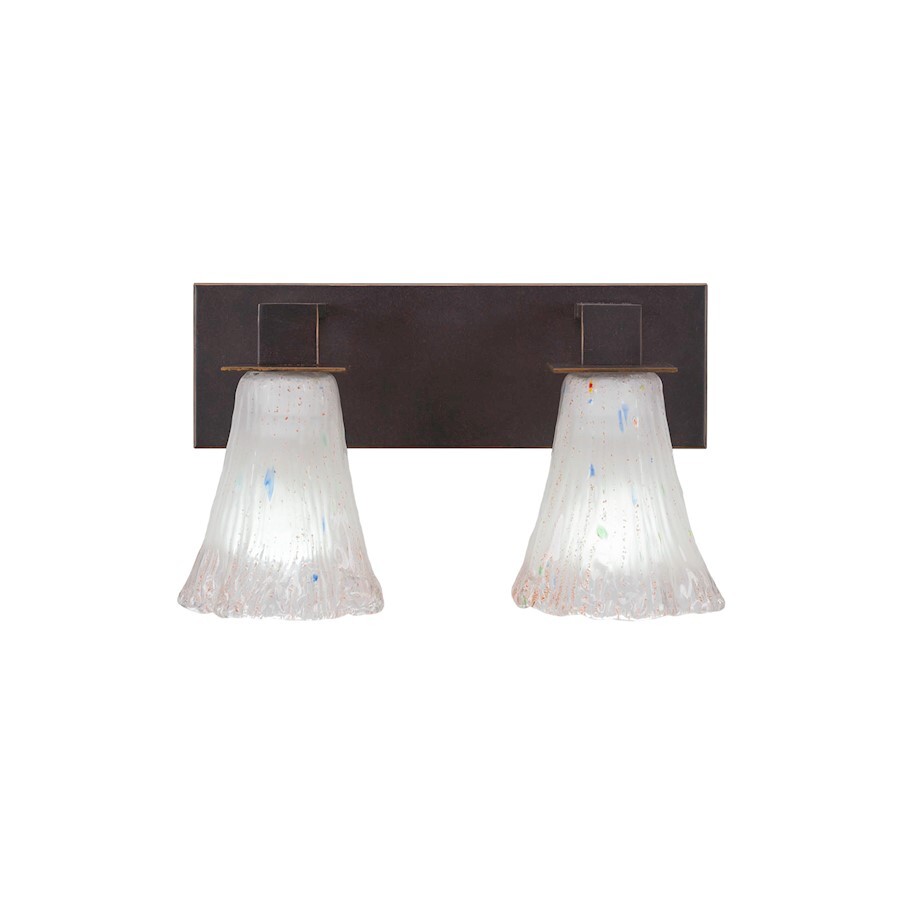 Toltec Apollo 2 Light Bath, Granite, 5.5" Fluted Frosted Crystal - 582-DG-721