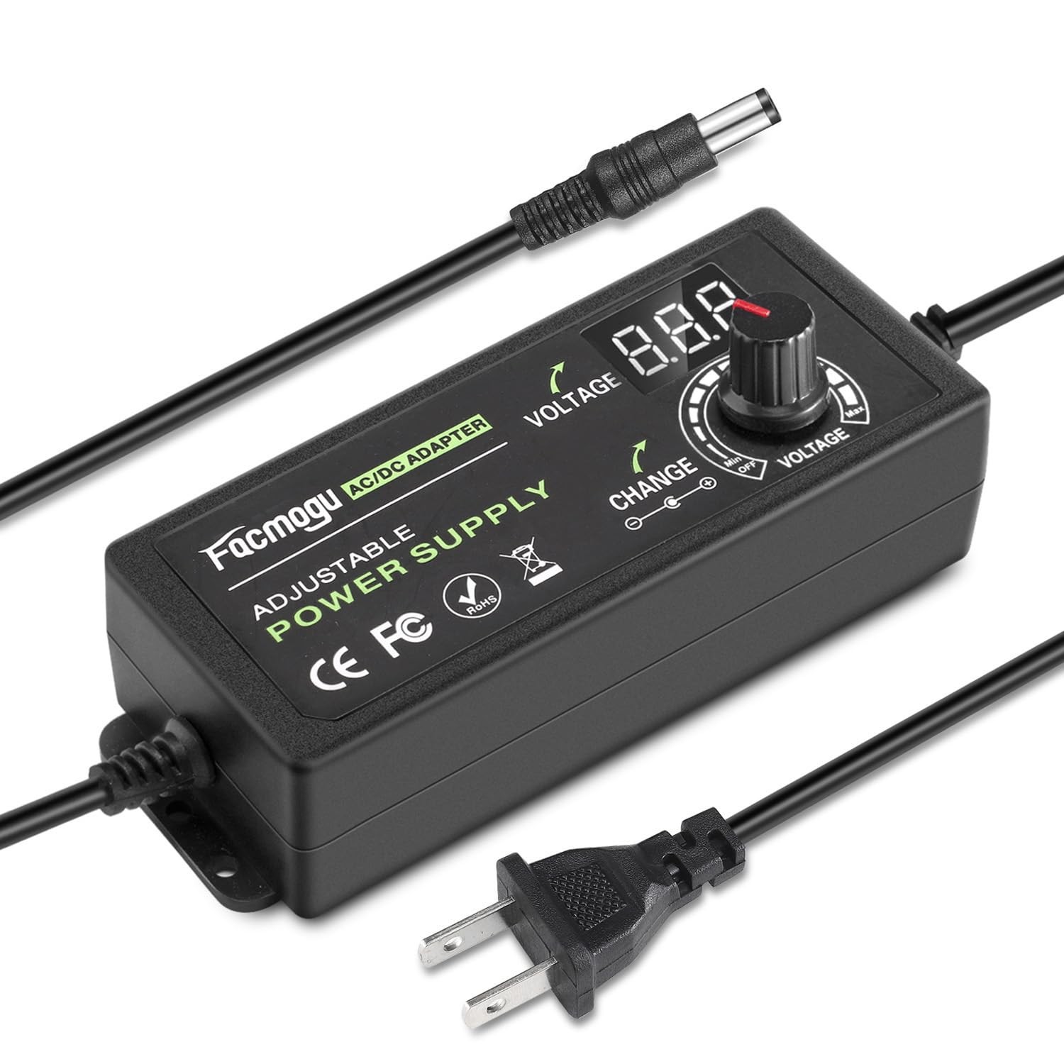 3V-12V 5A 60W Adjustable Power Supply with LED Display Variable DC 3V 5V 6V