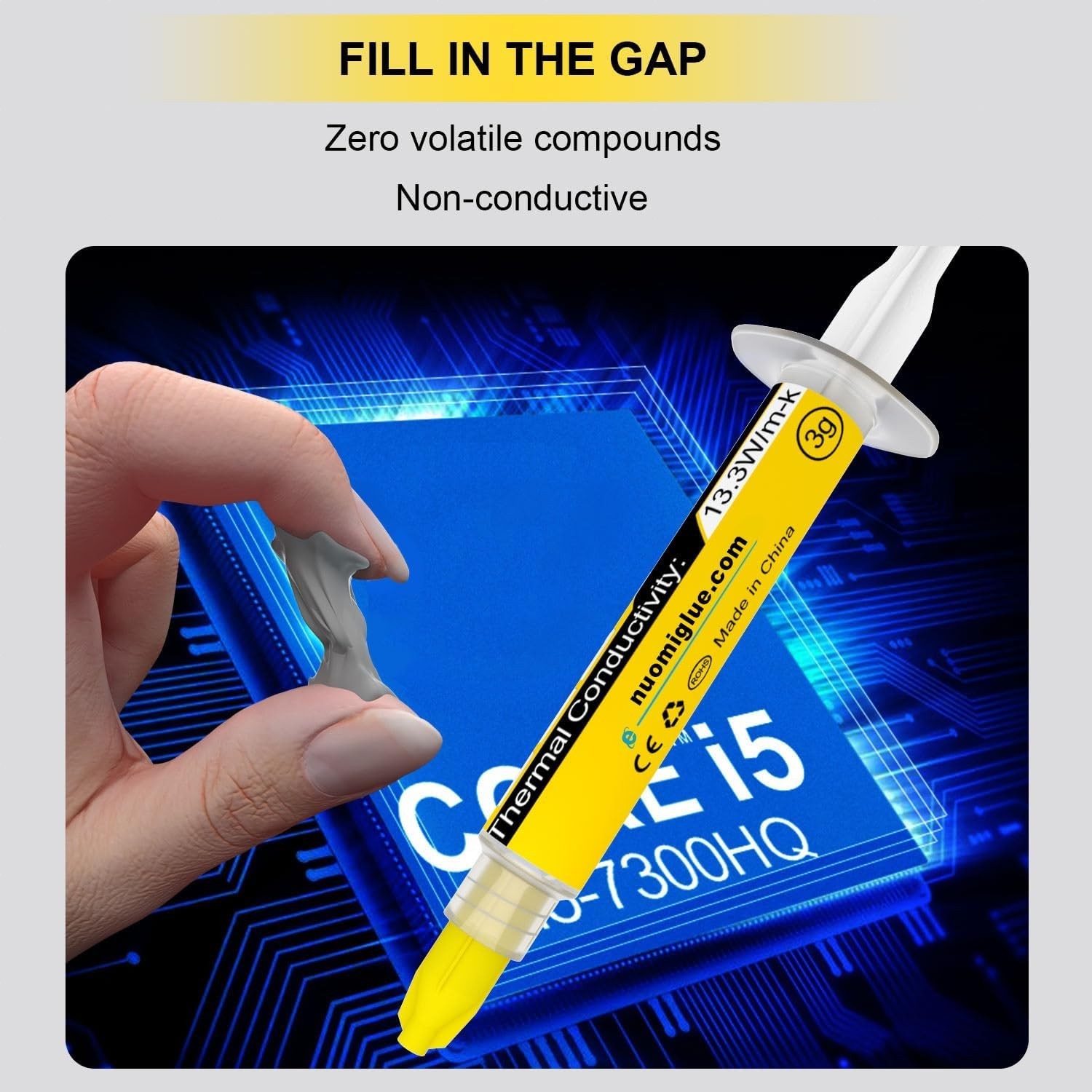 Durable 3g Thermal Paste with Tool Kit - Easy Application for Heatsinks & CPUs
