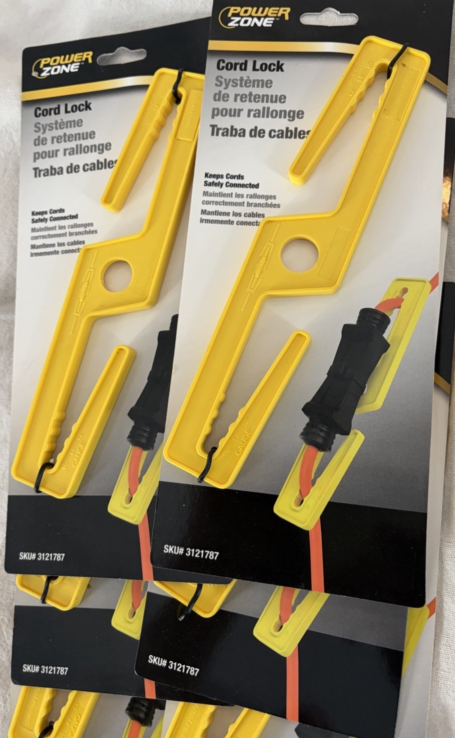 Power Zone Cord Lock NEW Bundle of 6 Extension Cord Locks Free Shipping