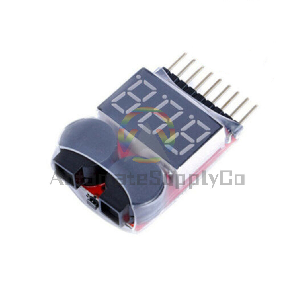1-8S low voltage alarm battery voltage 2IN1 tester low voltage buzzer alarm #CO