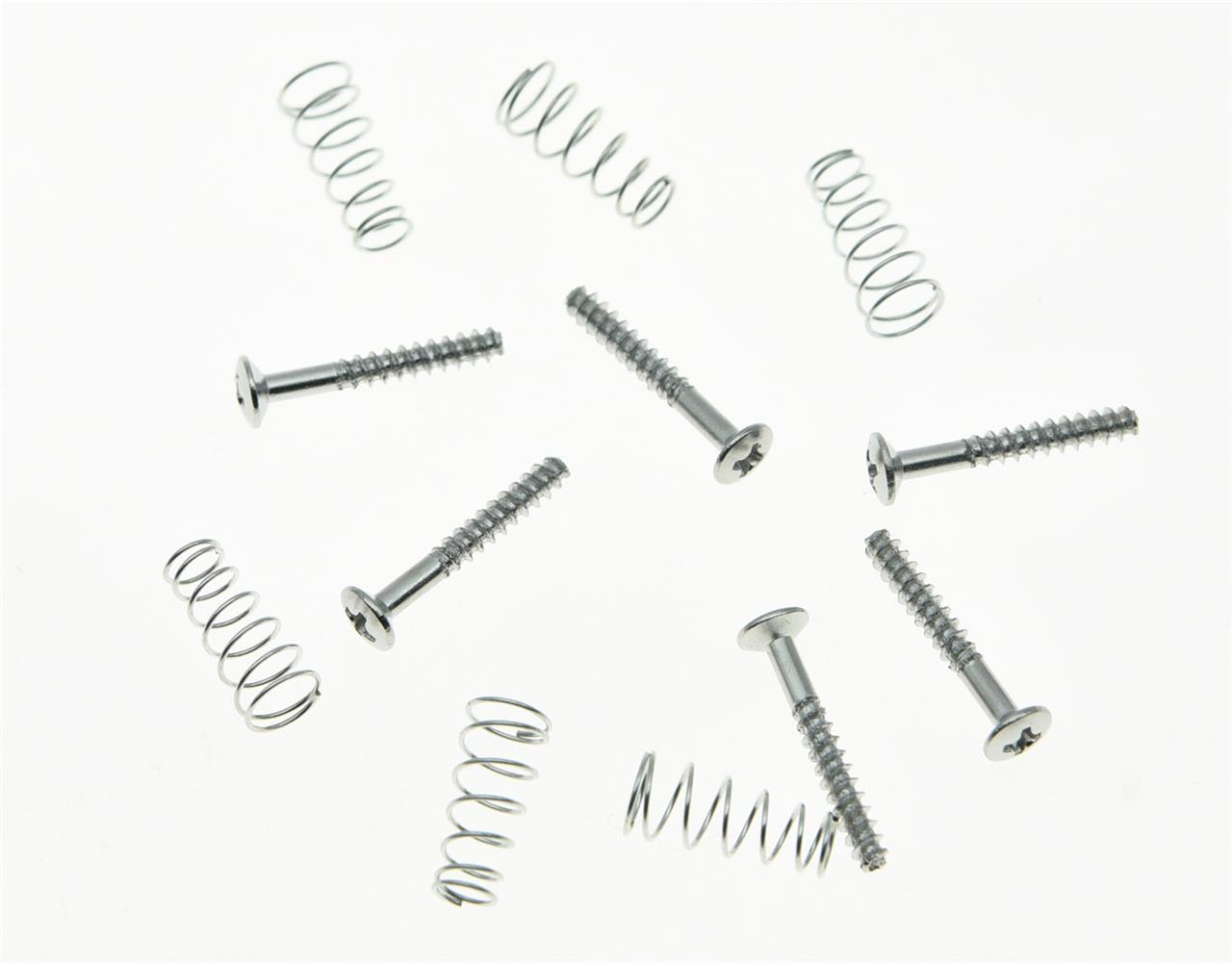 5 Sets (30pcs) Single Coil Pickup Height Screws and Springs for Strat Chrome