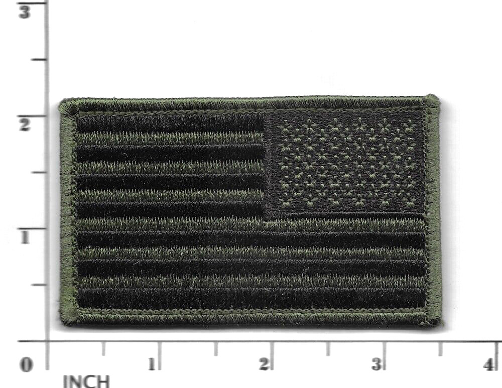 United States American FLAG subdued OD w/ Hook & Loop ! Reversed Field PATCH USA