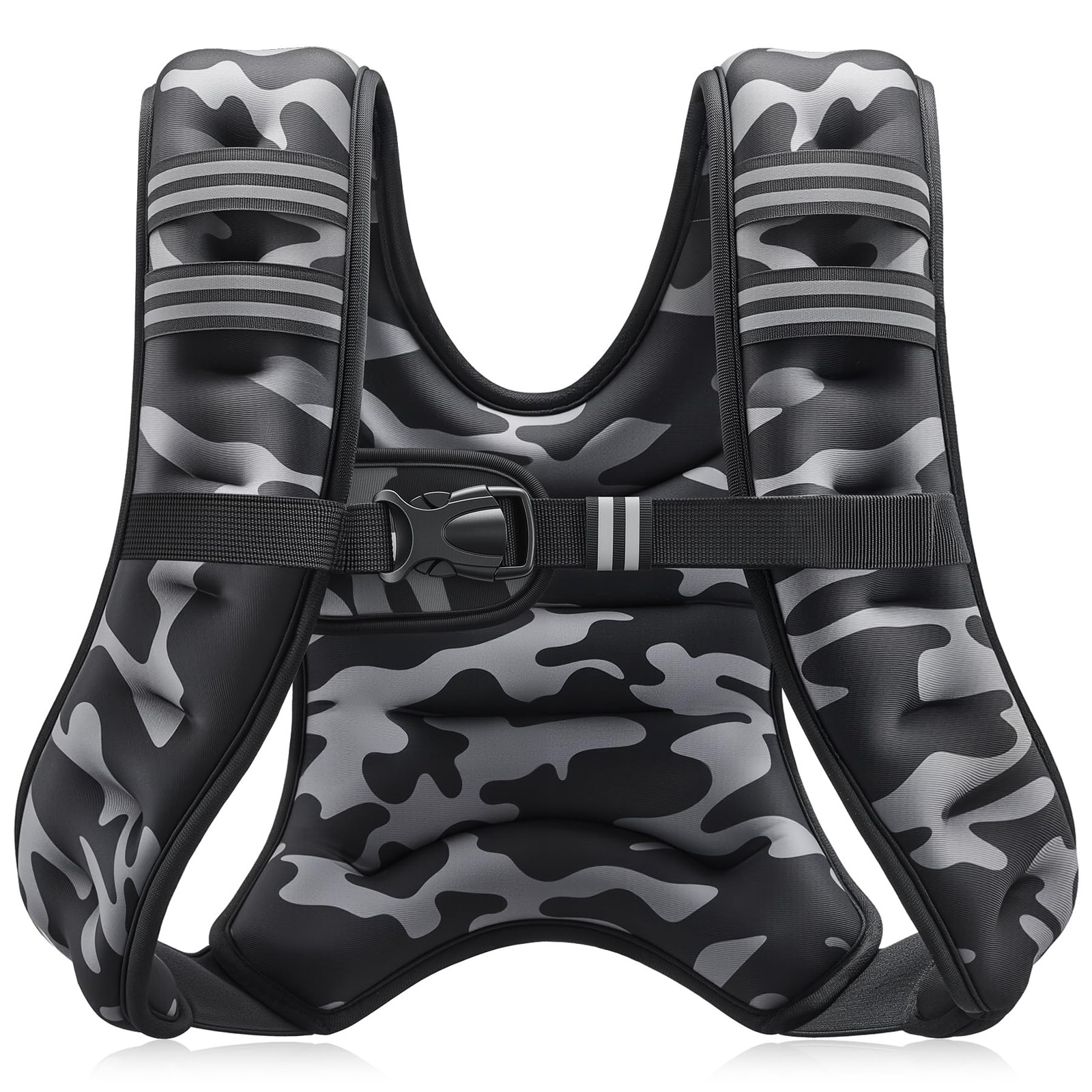 ZELUS Weighted Vest, 6lb/8lb/12lb/16lb/20lb/25lb/30lb Weight 8lb, Black Camo