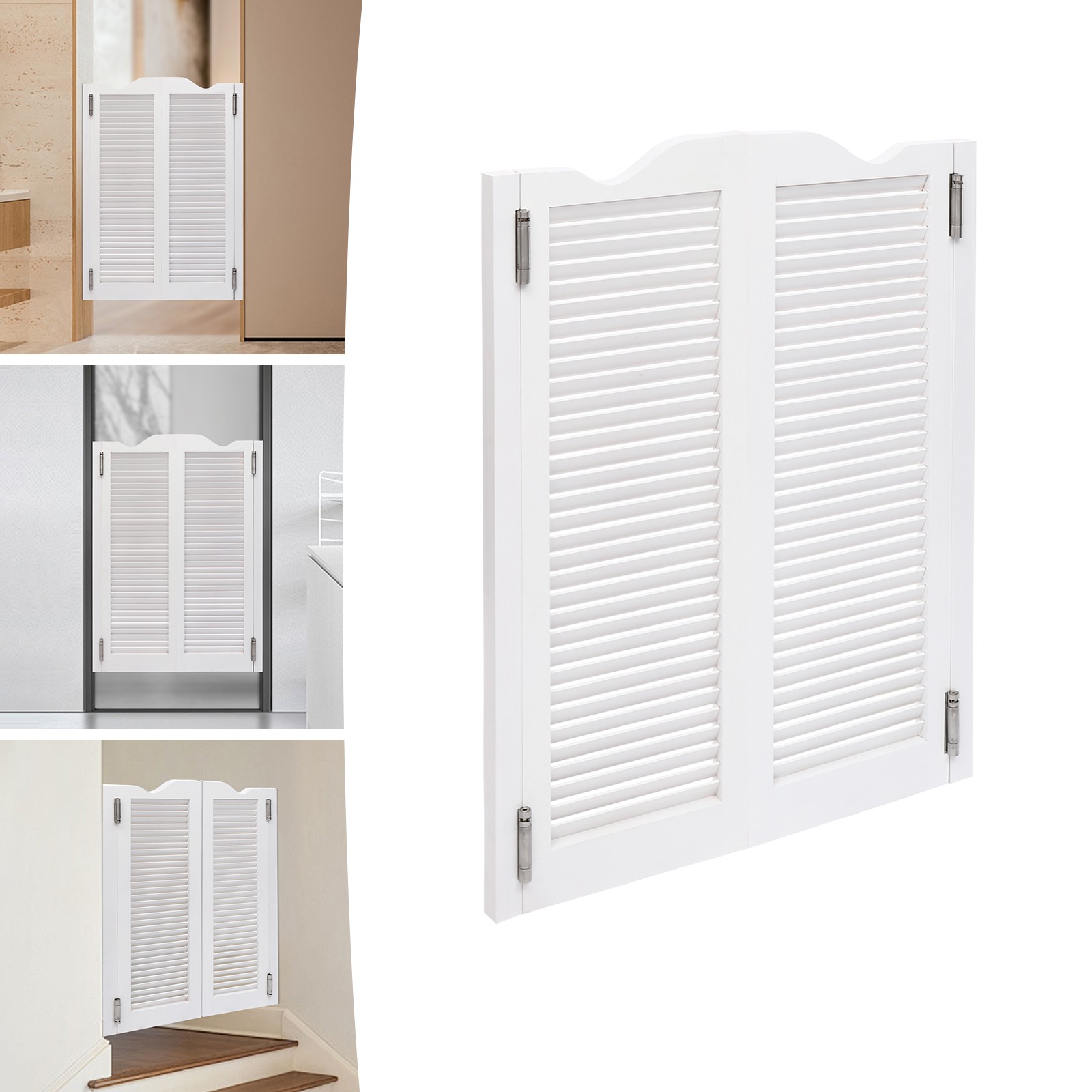 White Swinging Door Double Half Door Double-hinged Café Door With Hinges