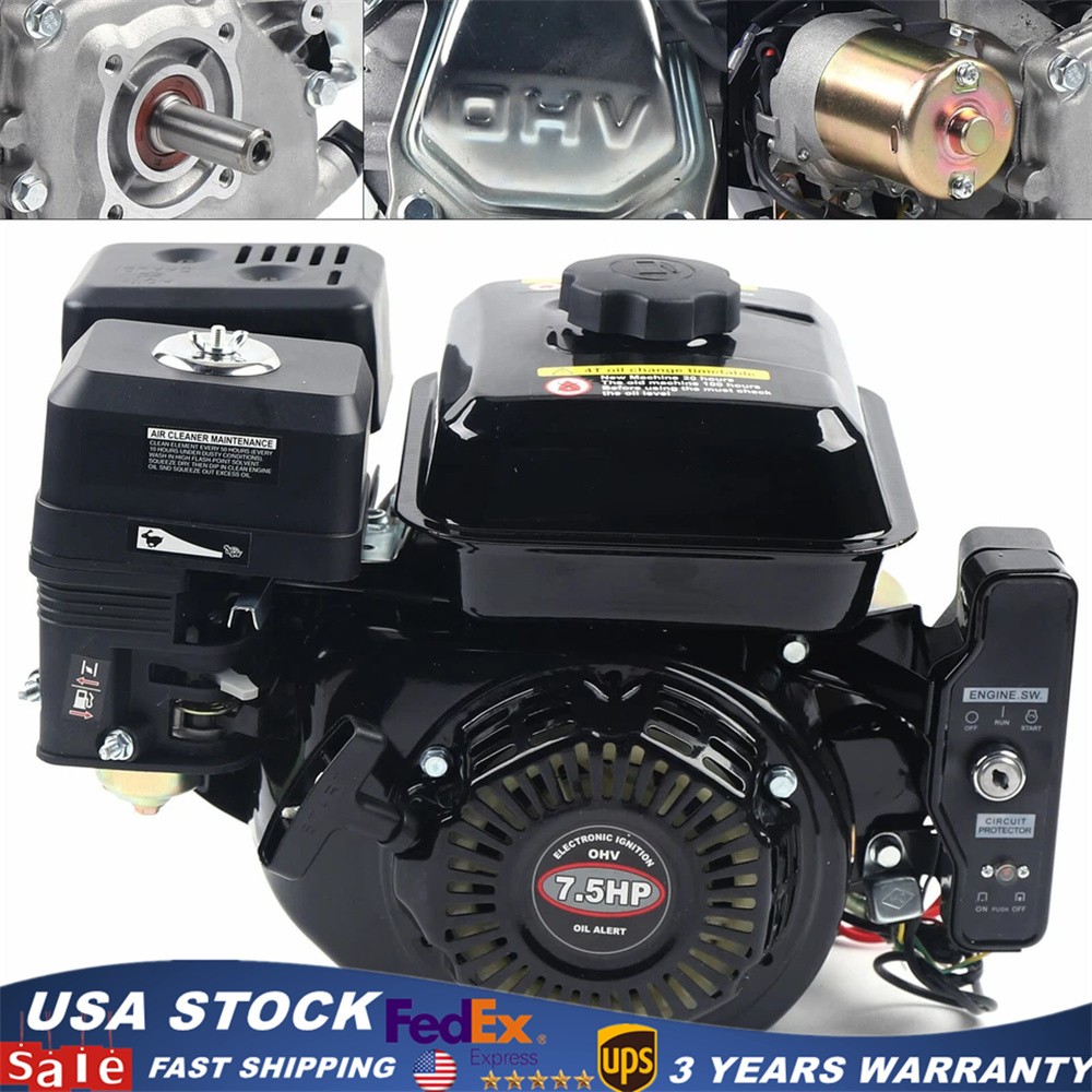 212cc 7.5 HP Electric Start Horizontal Engine Go Kart Gas Engine Motor 4-Stroke