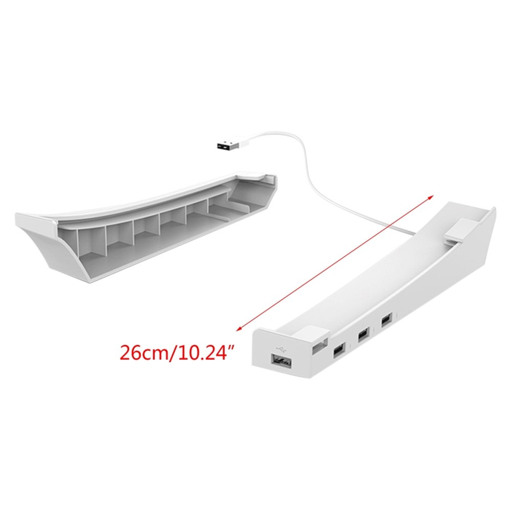 For PS5 Console Version Wall Mount Holder Game Host Storage Bracket 4 USB Port a
