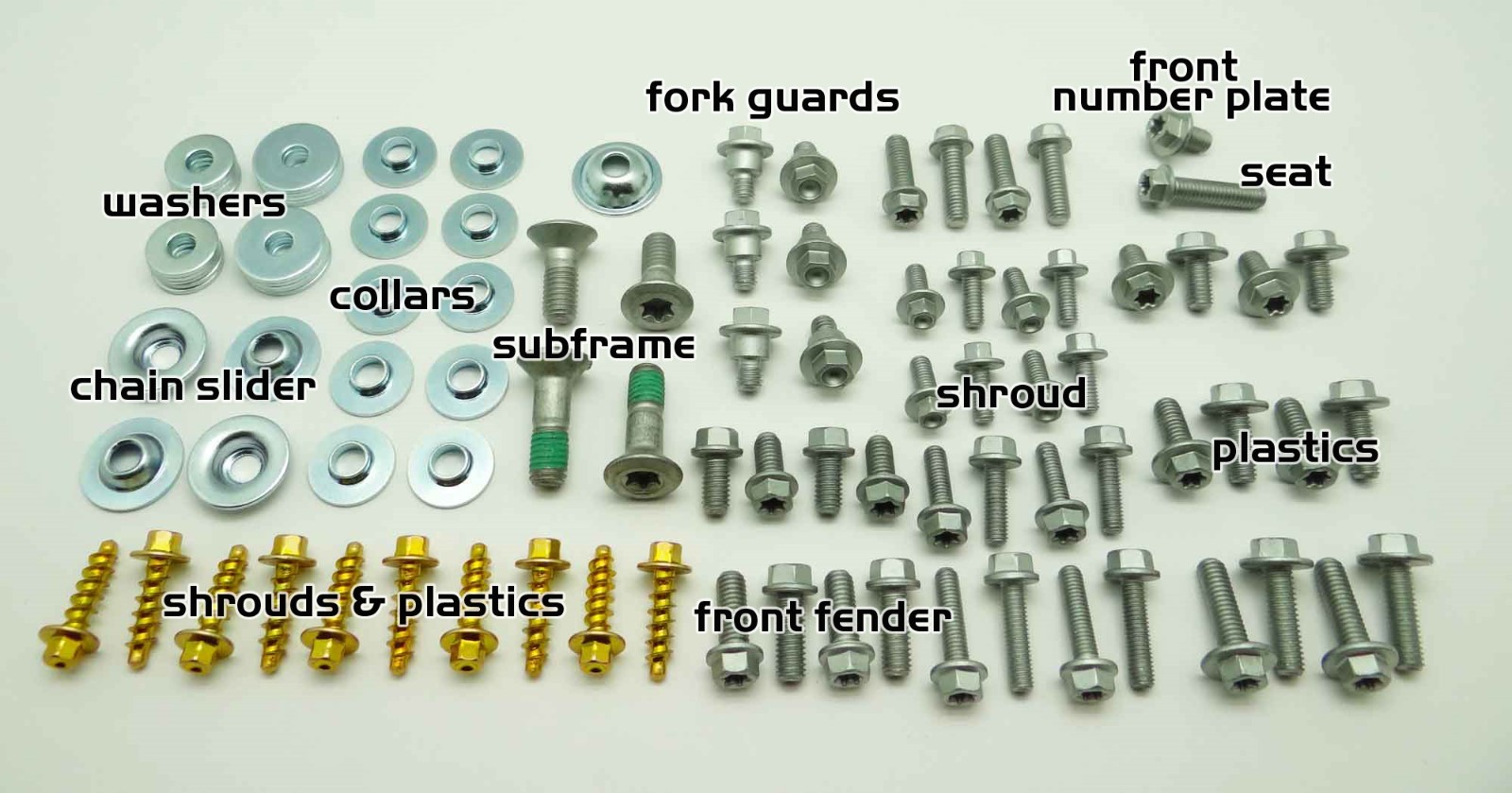 FULL PLASTICS BOLT KIT FOR KTM SX XC MXC EXC SUB FRAME 125 250 300 350 450 500