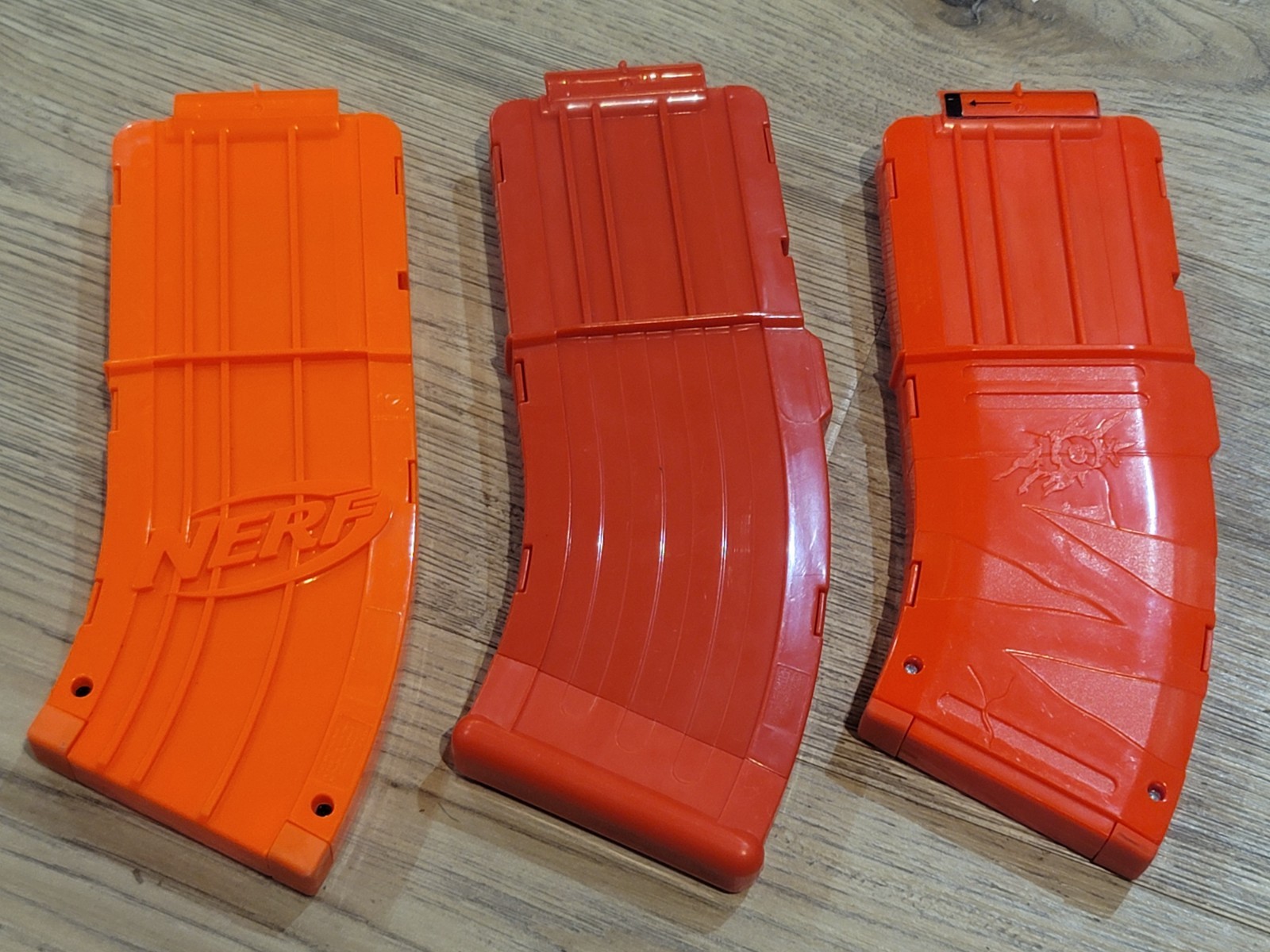 Nerf Red Curved 10 Dart Banana Clips Magazines Lot of 3