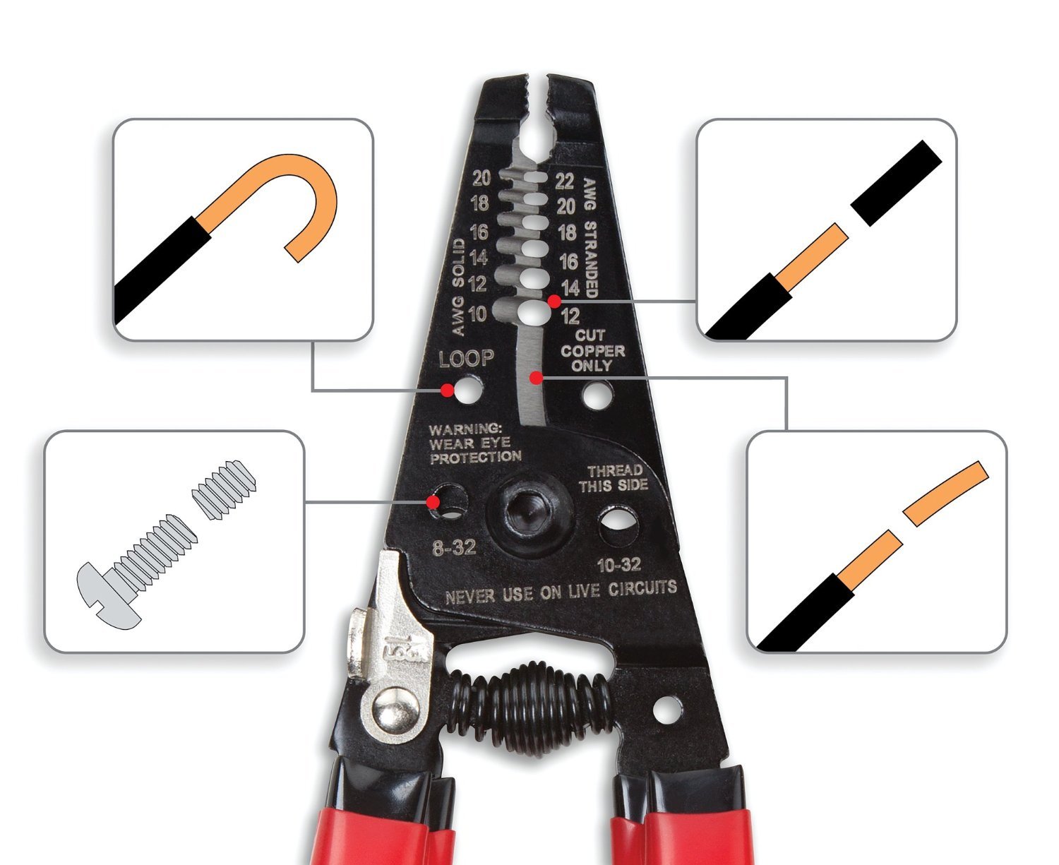 TEKTON  NEWEST IMPROVED  7-Inch Wire Stripper/Cutter (Always Guaranteed)