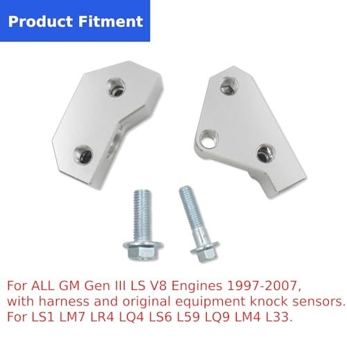 2Pcs Knock Sensor Relocation Bracket Kit for GM LS V8 Engines 1997-2007 - LS1, L