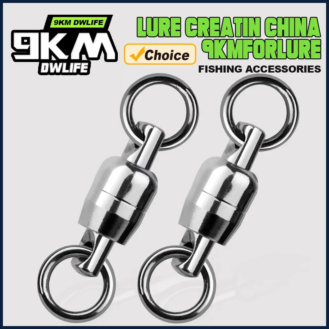 9KM 5Pcs Ball Bearing Swivel(Rotates Both)Stainless Steel Fishing Swivels.