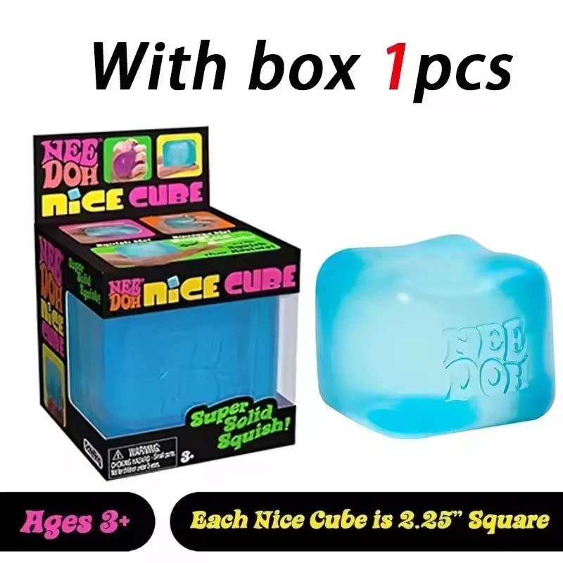 NeeDoh Nice Cube - Sensory Squishy Fidget Toy, Stress Relief, Assorted Colours