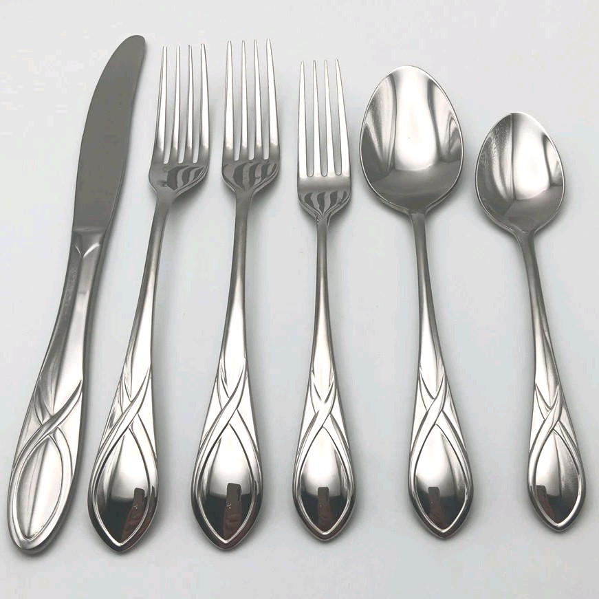 Gorham Darien 6 Piece Place Dinner Set Stainless 18/8 Flatware Indonesia NOS