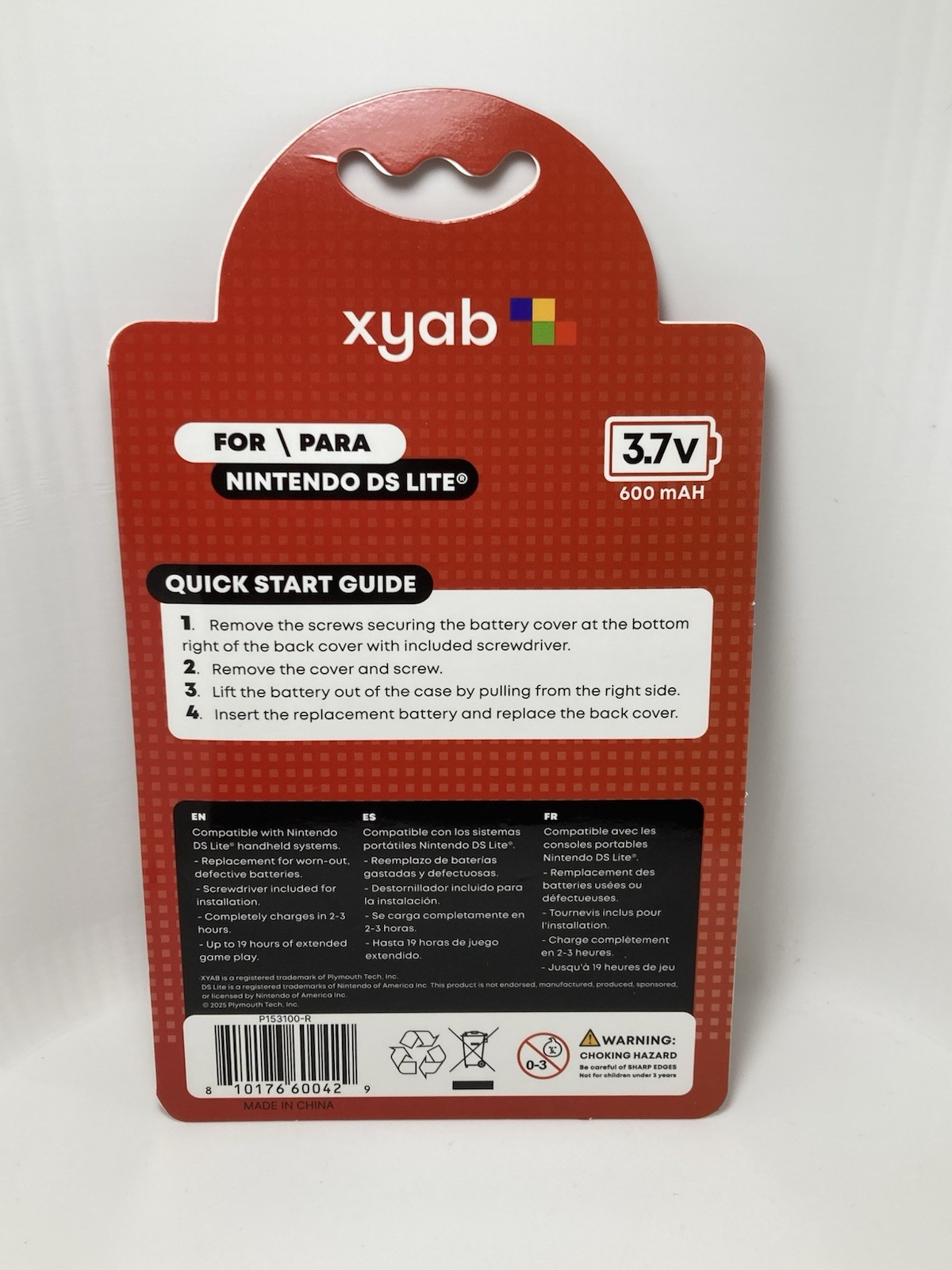 XYAB Rechargeable Replacement Battery Pack Compatible With Nintendo DS Lite 3.7v