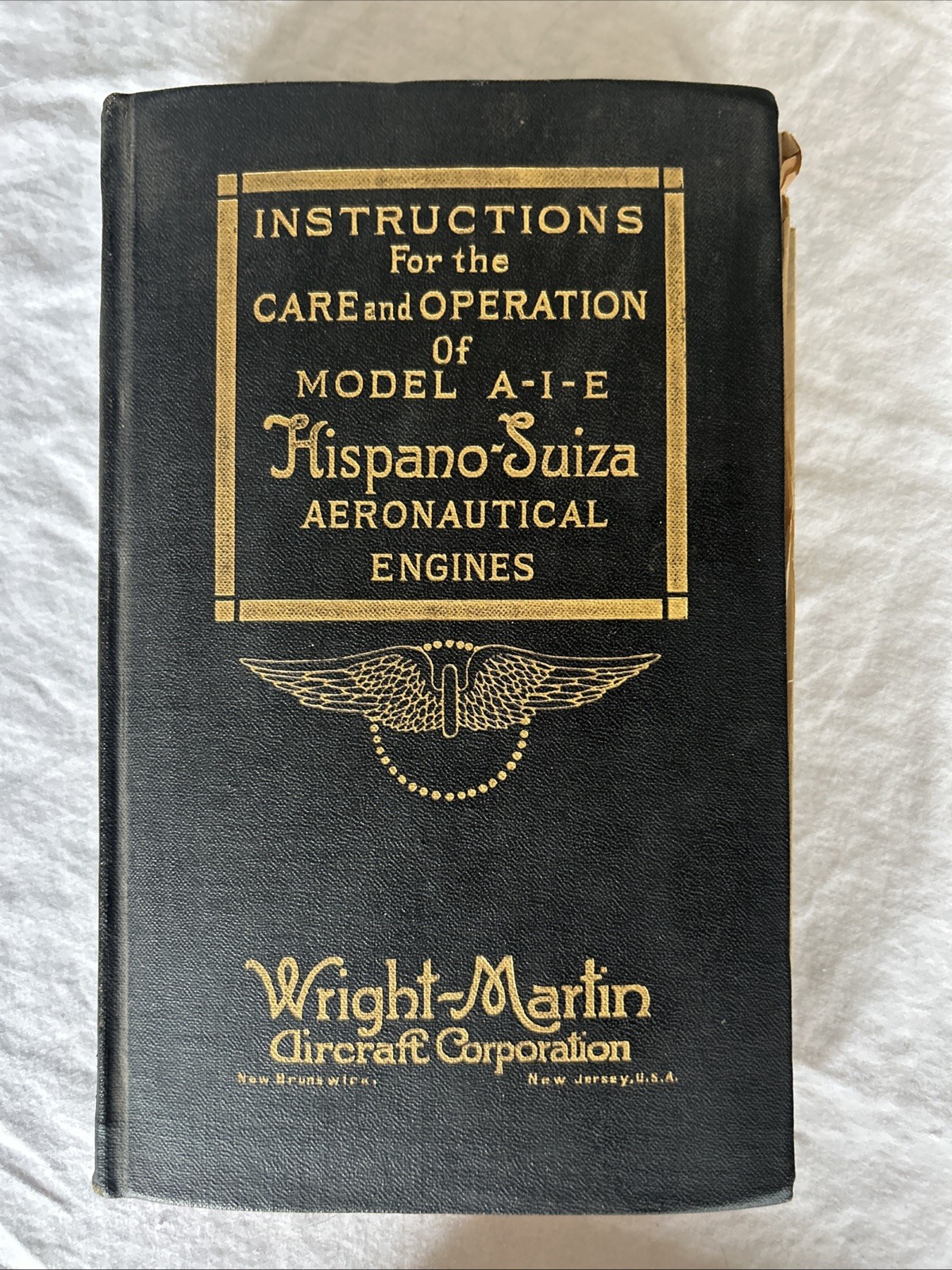 Signed John J Borrup Model A-I-E Hispano Souza Aeronautical Engines Wright P&WA