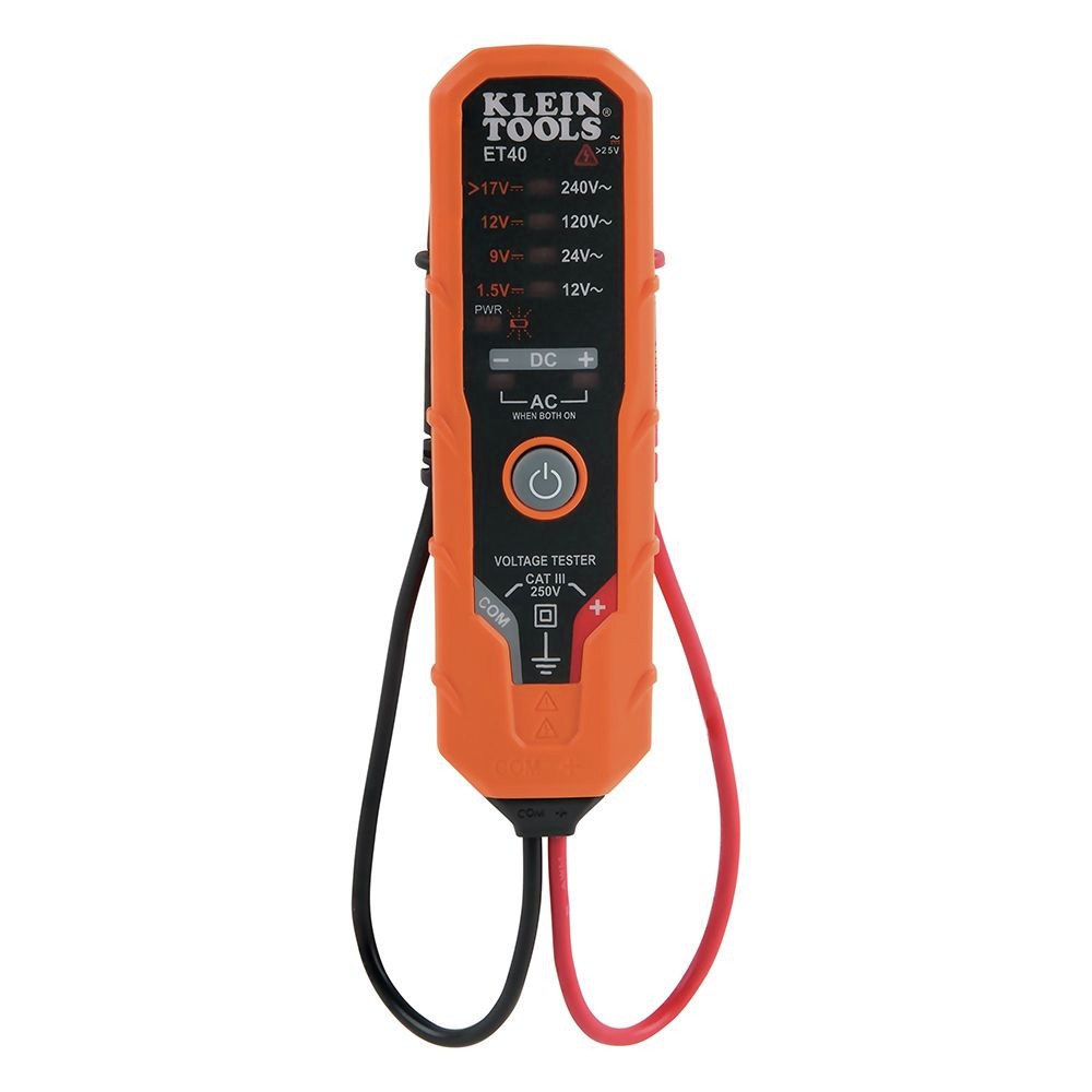 Klein Tools ET40 12V - 240V AC 1.5V - 24V DC Digital AC/DC Voltage Tester New