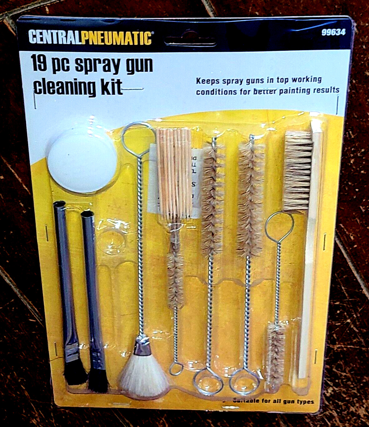 CENTRAL PNEUMATIC 19 Piece Spray Gun Cleaning Brush Kit #99634