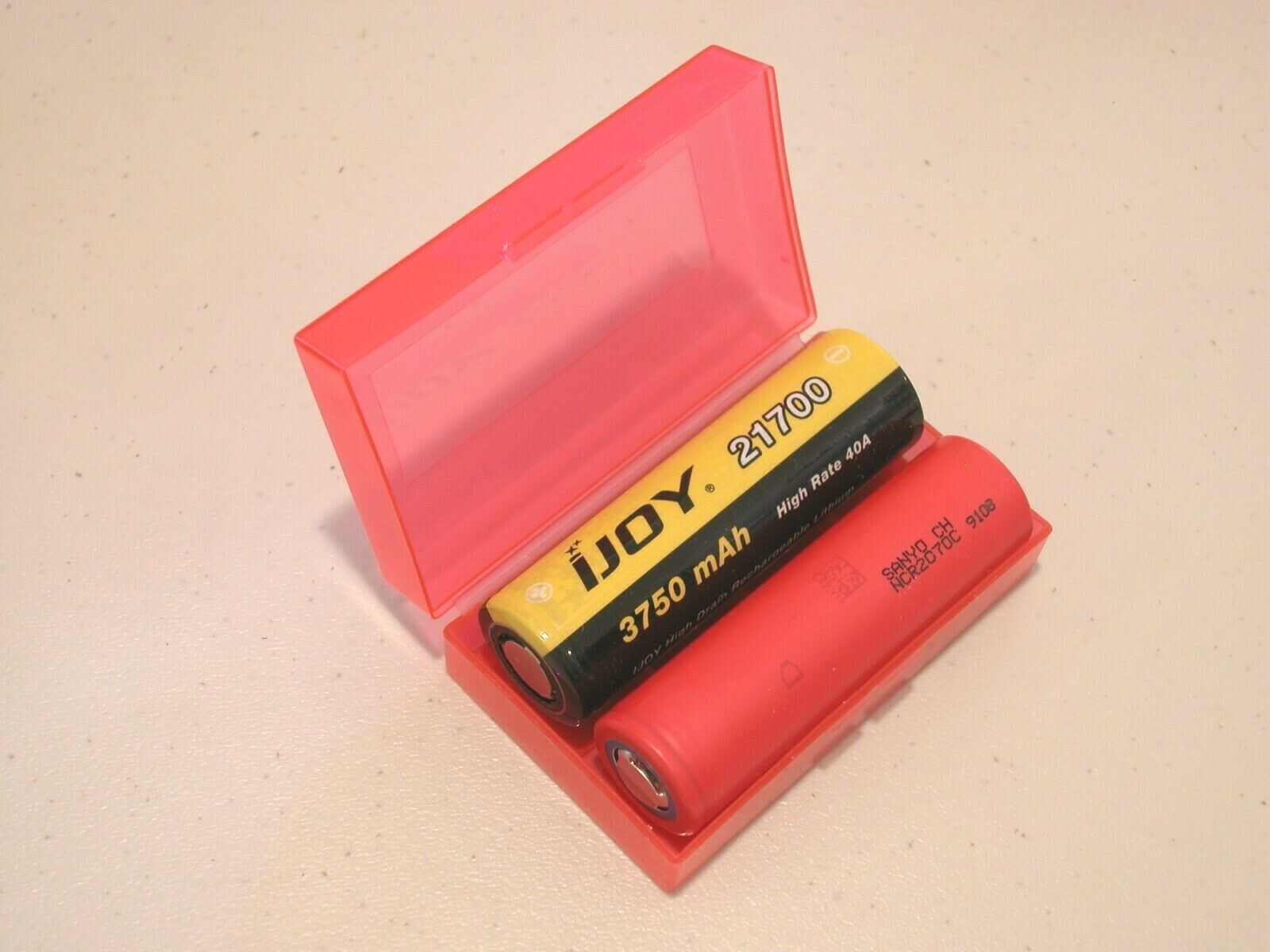 1 pc 20700 21700 PLASTIC STORAGE PROTECTIVE CASE HOLDER BOX BATTERY CLEAR 2-bay