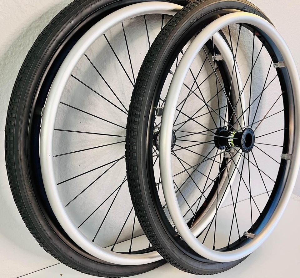 Shadow Wire Manual Wheelchair Wheels, Tires And Handrims 22" Sold As Pair