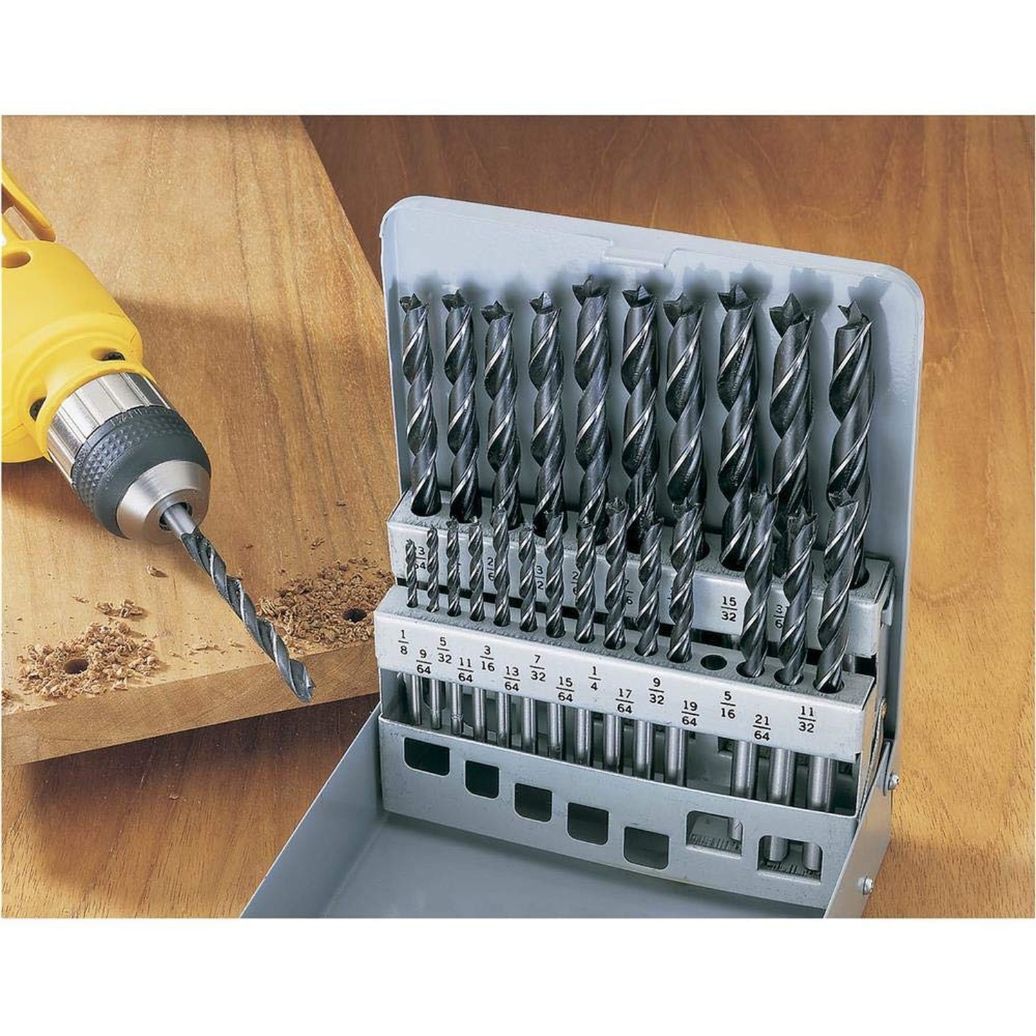 Steelex D1034 Deluxe Brad Point Bit Set, 25-Piece